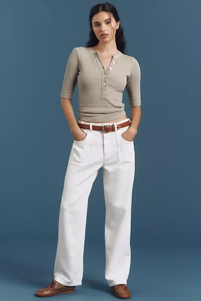 Pilcro The Jenna Mid-rise Relaxed Cuff Jeans By  In White