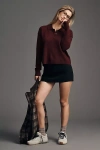 Pilcro The Jensen Cashmere Crop Polo Sweater By  In Purple