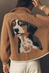 Pilcro The Jesse Dog Icon Cardigan Sweater By  In Sand