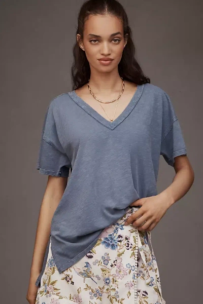 Pilcro The Jordyn Cotton-slub Crew-neck Oversized Tee By : Deep-v Edition