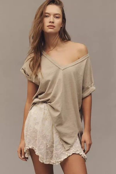 Pilcro The Jordyn Cotton-slub Crew-neck Oversized Tee By : Deep-v Edition In Multi