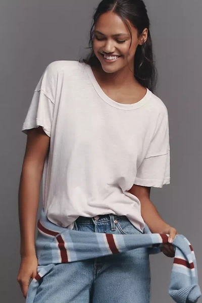 Pilcro The Jordyn Cotton-slub Crew-neck Oversized Tee By  In White