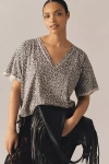 Pilcro The Jordyn Cotton-slub Crew-neck Oversized Tee By : Deep-v Edition In Multicolor