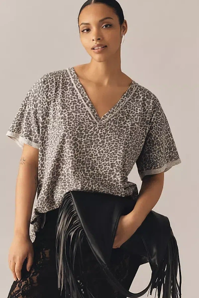 Pilcro The Jordyn Cotton-slub Crew-neck Oversized Tee By : Deep-v Edition In Multicolor