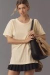 Pilcro The Jordyn Perfect Oversized Cotton-slub Tee By  In Yellow