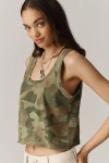 Pilcro The Kacey Cotton-slub Scoop-neck Crop Tank Top By