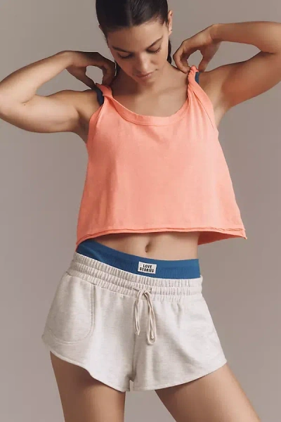 Pilcro The Kacey Cotton-slub Scoop-neck Crop Tank Top By  In Orange