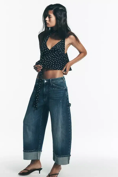 Pilcro The Kayden Barrel Carpenter Jeans By  In Blue