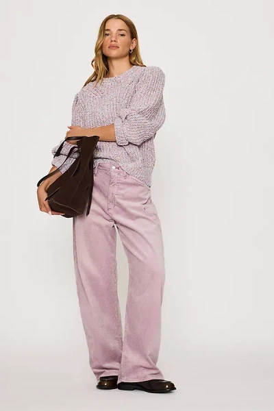 Pilcro The Kayden Cord Mid-rise Barrel Trousers By  In Purple