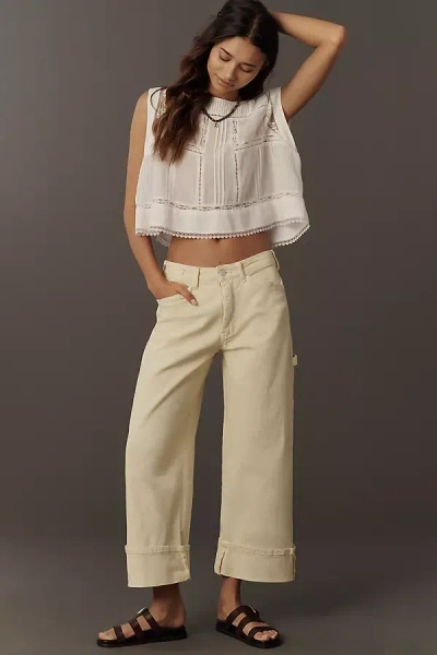 Pilcro The Kayden High-rise Cuffed Tapered Jeans By  In Yellow