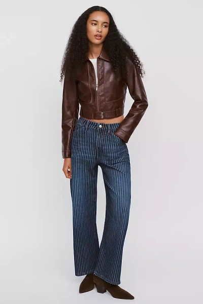 Pilcro The Kayden Pinstripe Carpenter Barrel Jeans By  In Blue