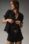 Pilcro Keira Collared Button-front Blouse By  In Grey