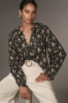 Pilcro The Keira Collared Button-front Blouse By : Long-sleeve Edition In Multicolor