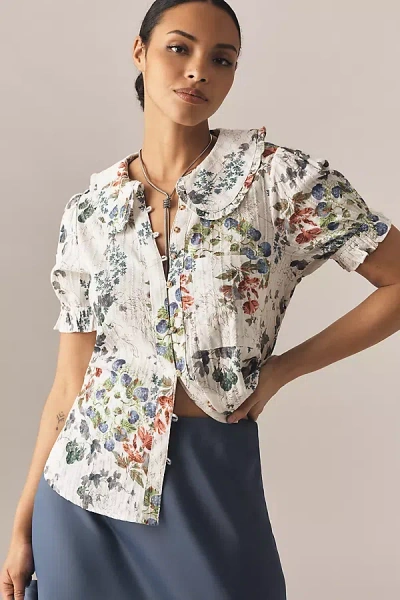 Pilcro The Keira Collared Button-front Blouse By  In Multicolor