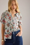 Pilcro The Keira Collared Button-front Blouse By  In Pink