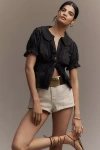 Pilcro The Keira Collared Button-front Blouse By : Tuxedo Edition