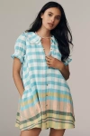 Pilcro The Keira Collared Button-front Mini Dress By  In Gray