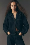 Pilcro The Keira Denim Long-sleeve Blouse By  In Blue