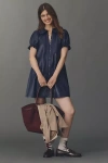 Pilcro The Keira Faux-leather Mini Dress By  In Blue
