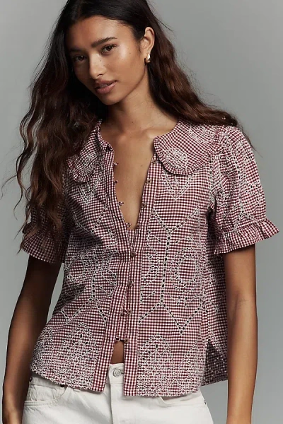 Pilcro The Keira Gingham Blouse By  In Multi