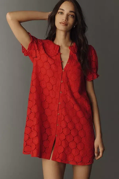 Pilcro The Keira Lace Mini Dress By  In Orange