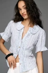 Pilcro The Keira Waisted Tuxedo-front Blouse By  In Multi