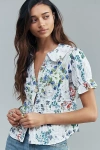 Pilcro The Keira Waisted Tuxedo-front Blouse By  In Gray