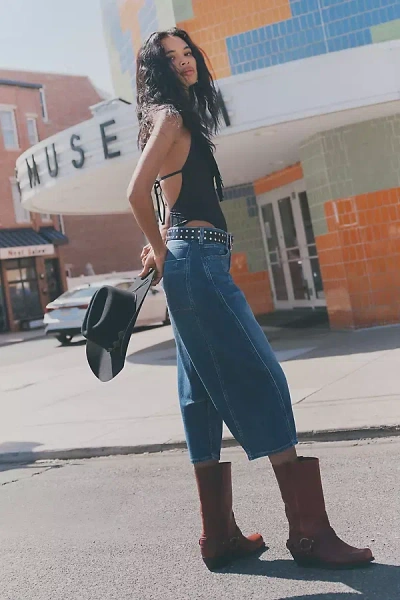 Pilcro The Kenna High-rise Heritage Cropped Barrel Jeans By  In Blue