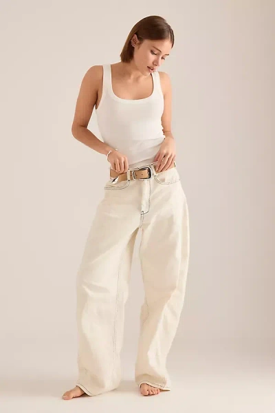Pilcro The Kenna Mid-rise Heritage Barrel Jeans By  In Neutral