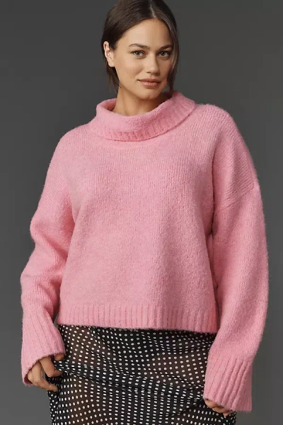 Pilcro The Lennon Wide-sleeve Turtleneck Sweater By  In Pink