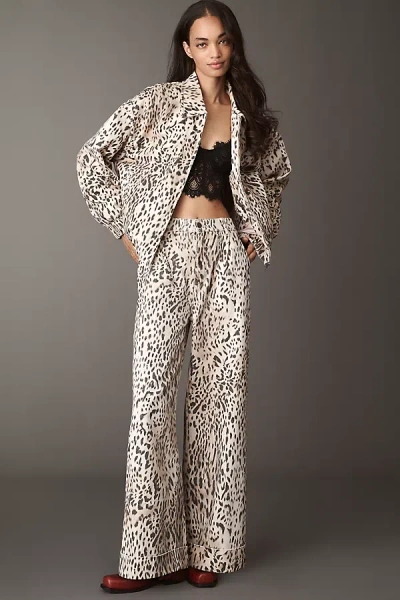 Pilcro The Leon Double Hem High-rise Wide-leg Cuffed Jeans By  In Animal Print
