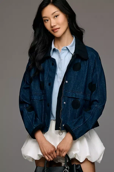 Pilcro The Lexie Cropped Workwear Jacket By  In Blue