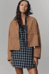 Pilcro The Lexie Cropped Workwear Jacket By  In Brown