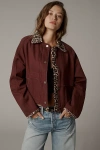Pilcro The Lexie Cropped Workwear Jacket By  In Burgundy