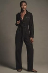 Pilcro The Lonnie Cuffed Crop Jumpsuit By  In Black