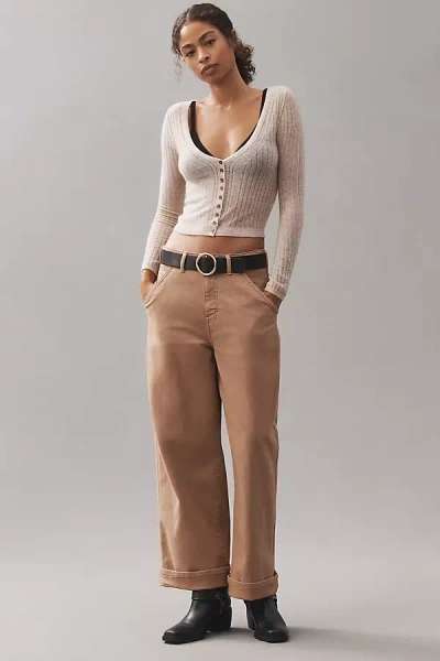 Pilcro The Mason High-rise Relaxed Gaucho Ankle Jeans By  Pants In Brown