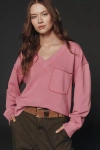 Pilcro The Montana Pocket Knit Top By  In Pink