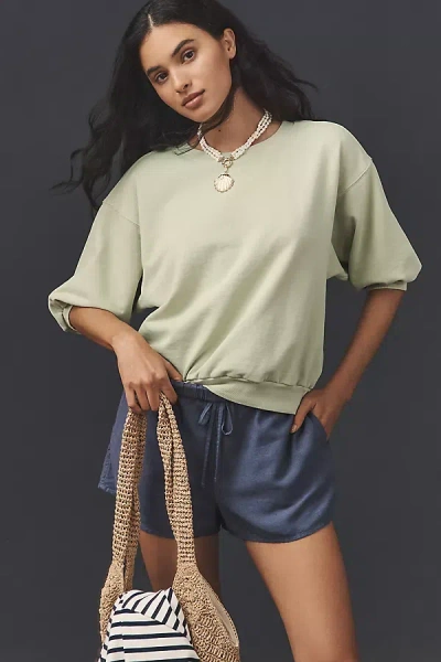 Pilcro The Niki Bubble Sweatshirt By  In Green