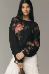 Pilcro The Niki Bubble Sweatshirt By  In Black
