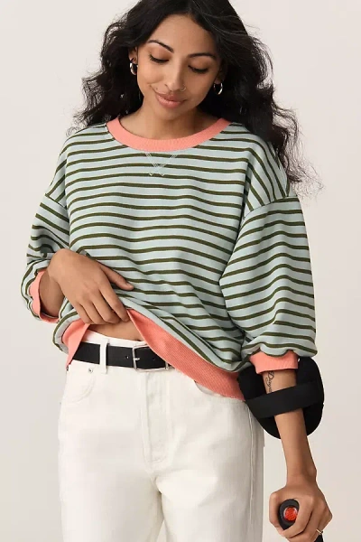 Pilcro The Niki Bubble Sweatshirt By  In Blue