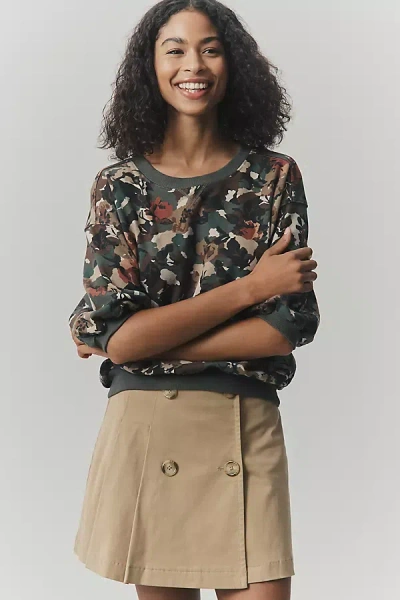 Pilcro The Niki Bubble Sweatshirt By  In Green