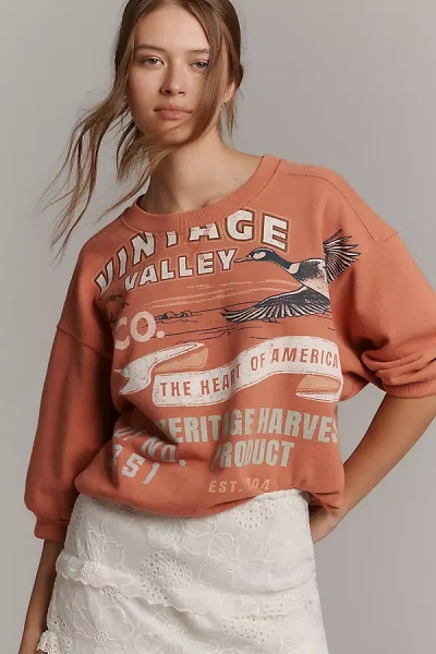 Pilcro The Niki Bubble Sweatshirt By  In Orange