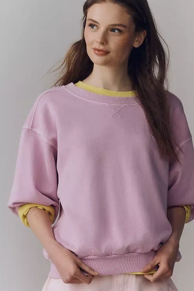 Pilcro The Niki Bubble Sweatshirt By  In Pink