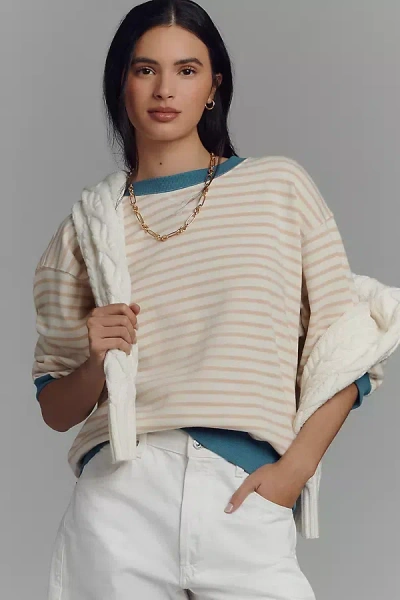 Pilcro The Niki Bubble Sweatshirt By  In White