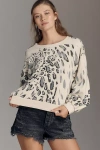 Pilcro The Niki Bubble Sweatshirt By  In White