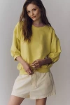 Pilcro The Niki Bubble Sweatshirt By  In Yellow