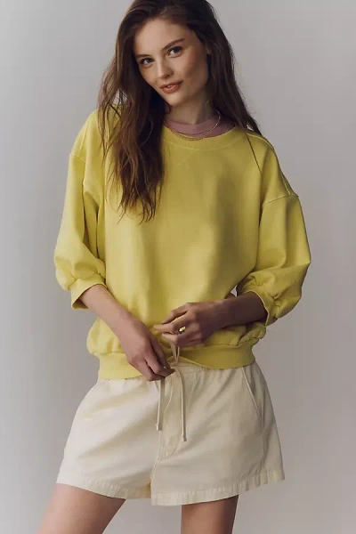 Pilcro The Niki Bubble Sweatshirt By  In Yellow