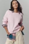 Pilcro The Oaklyn Cozy Crew-neck Sweatshirt By  In Pink