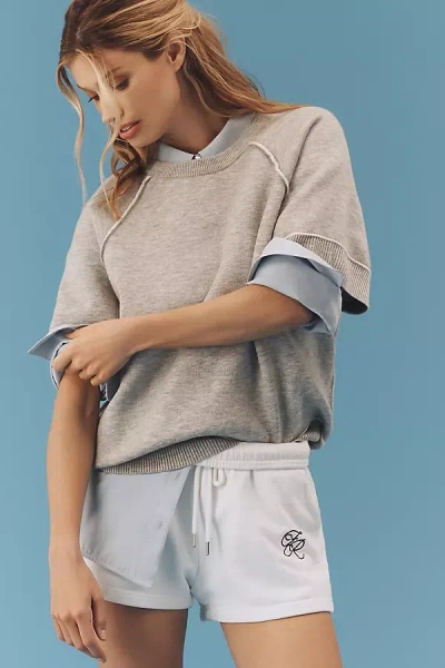 Pilcro The Oaklyn Cozy Crew-neck Sweatshirt By : Short-sleeve Edition In Grey
