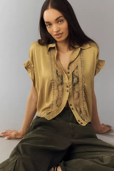 Pilcro The Quincy Lace Blouse By  In Green
